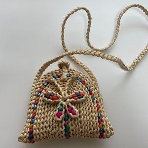Handmade grass beach butterfly crossbody bag
